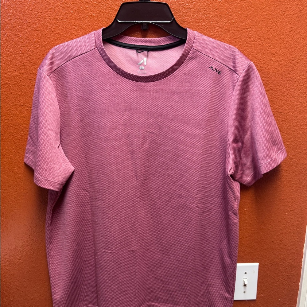 Alpine Red Short Sleeve Tee Casual Cotton Blend